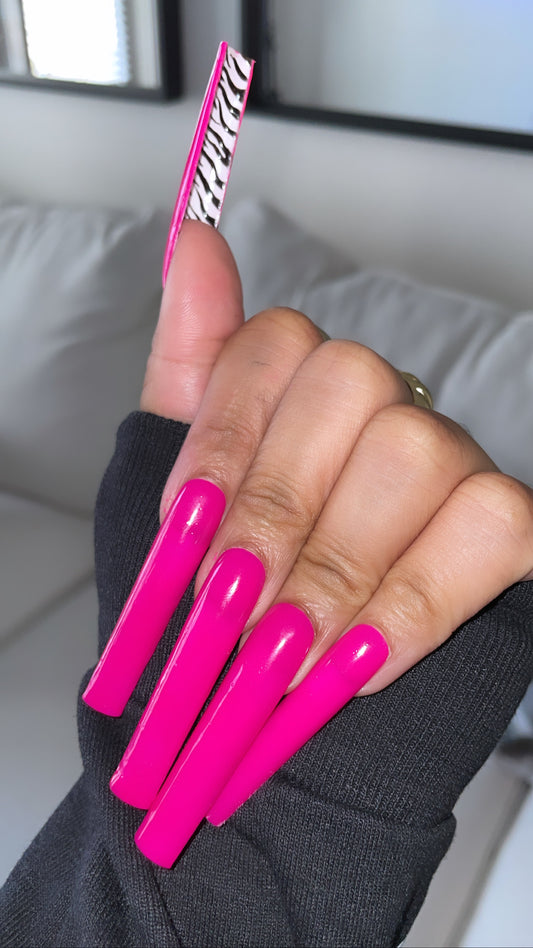 HOT PINK ZEBRA NAILS